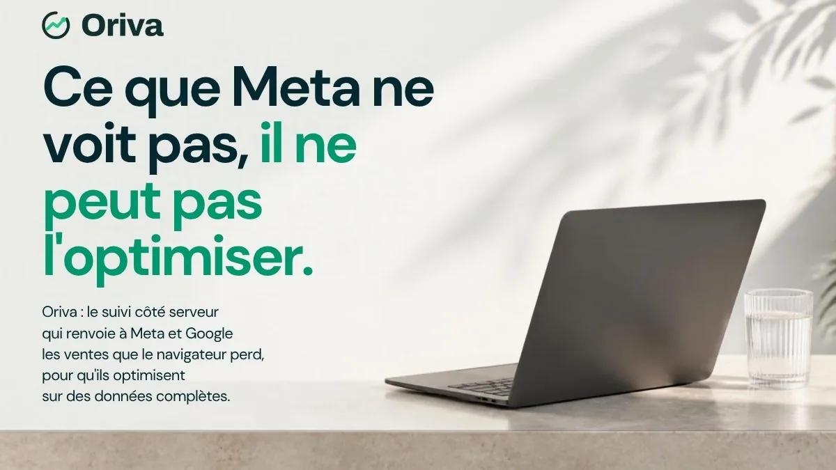 First slide of the sales deck, in French: “What Meta cannot see, it cannot optimize.”